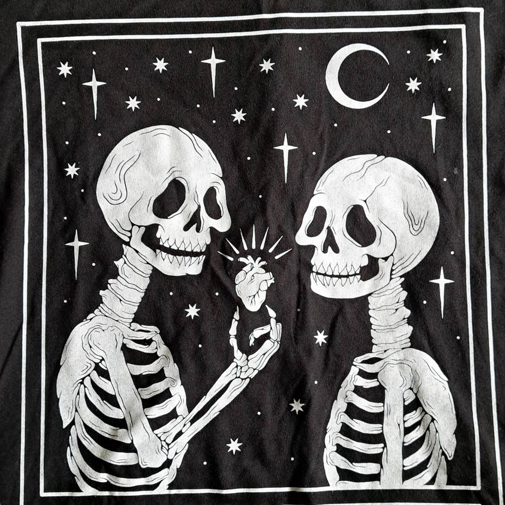 Fated Mates Tarot Black Skeleton Graphic Tee